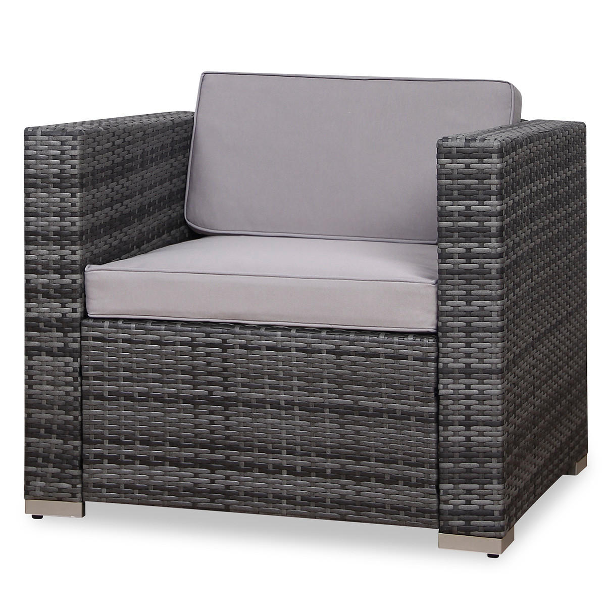RATTANSESSEL CALIFORNIA/LUGANO Grau - Grau, Kunststoff (75/64/80cm) - SVITA