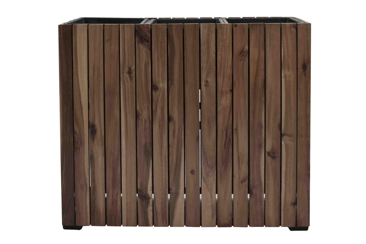 PFLANZKASTEN Colorado 2, 79x28x62 cm, Akazienholz, dunkel Braun - Dunkelbraun, Holz (28/62/79cm) - dasmöbelwerk