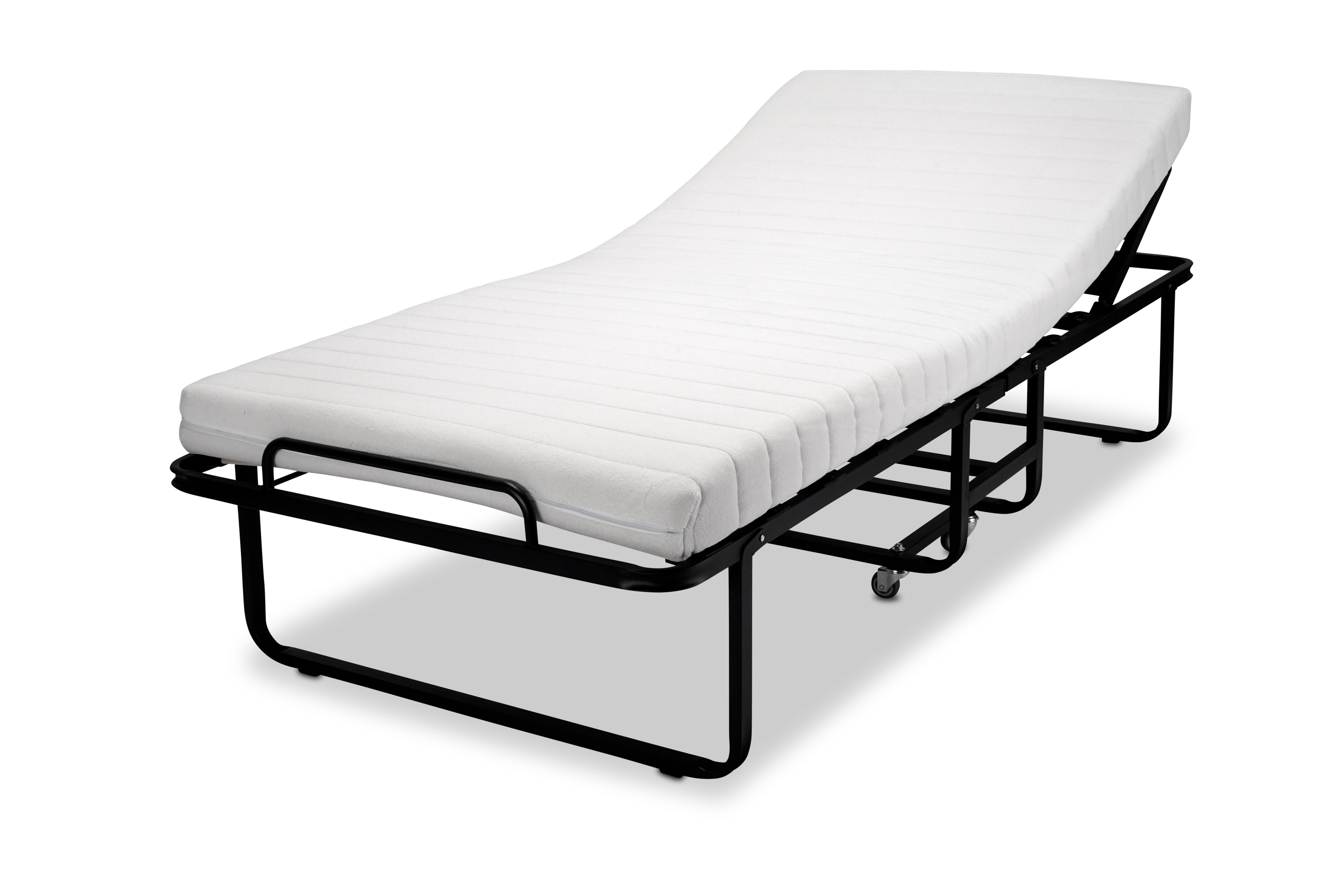 GÄSTEBETT GB110 90 x 200 cm mit verstellbarem Kopfteil - Schwarz, Metall (90/200cm) - BED BOX