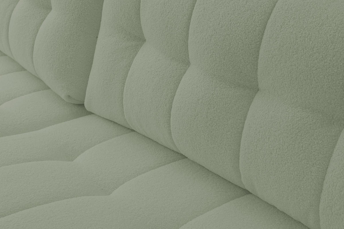 ECKSOFA Masina Hellgrün, Schlafsofa aus Veloursstoff - Hellgrün, Holzwerkstoff (245/143cm) - Bettso