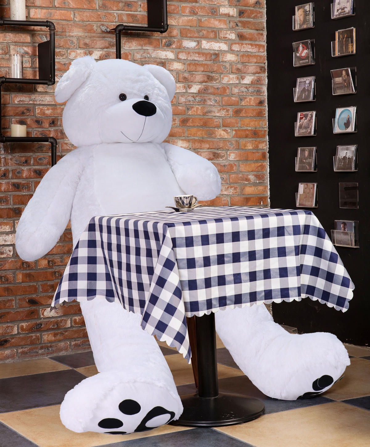 PLÜSCHTIER Riesen Teddy XXL Weiß 183cm - Weiß, Textil (60/50cm) - Vercart