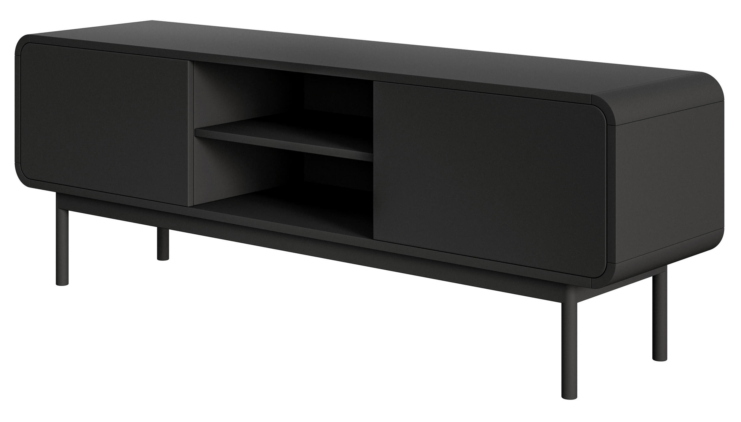 TV-LOWBOARD Oro Schwarz mit 2 Schubladen 154 cm - Schwarz, Holz/Holzwerkstoff (154/53.4/40cm) - Selsey