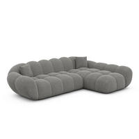 ECKSOFA Liva Grau Strukturstoff L-Form Rechts - Grau, Textil (160/265cm) - VAROYAL