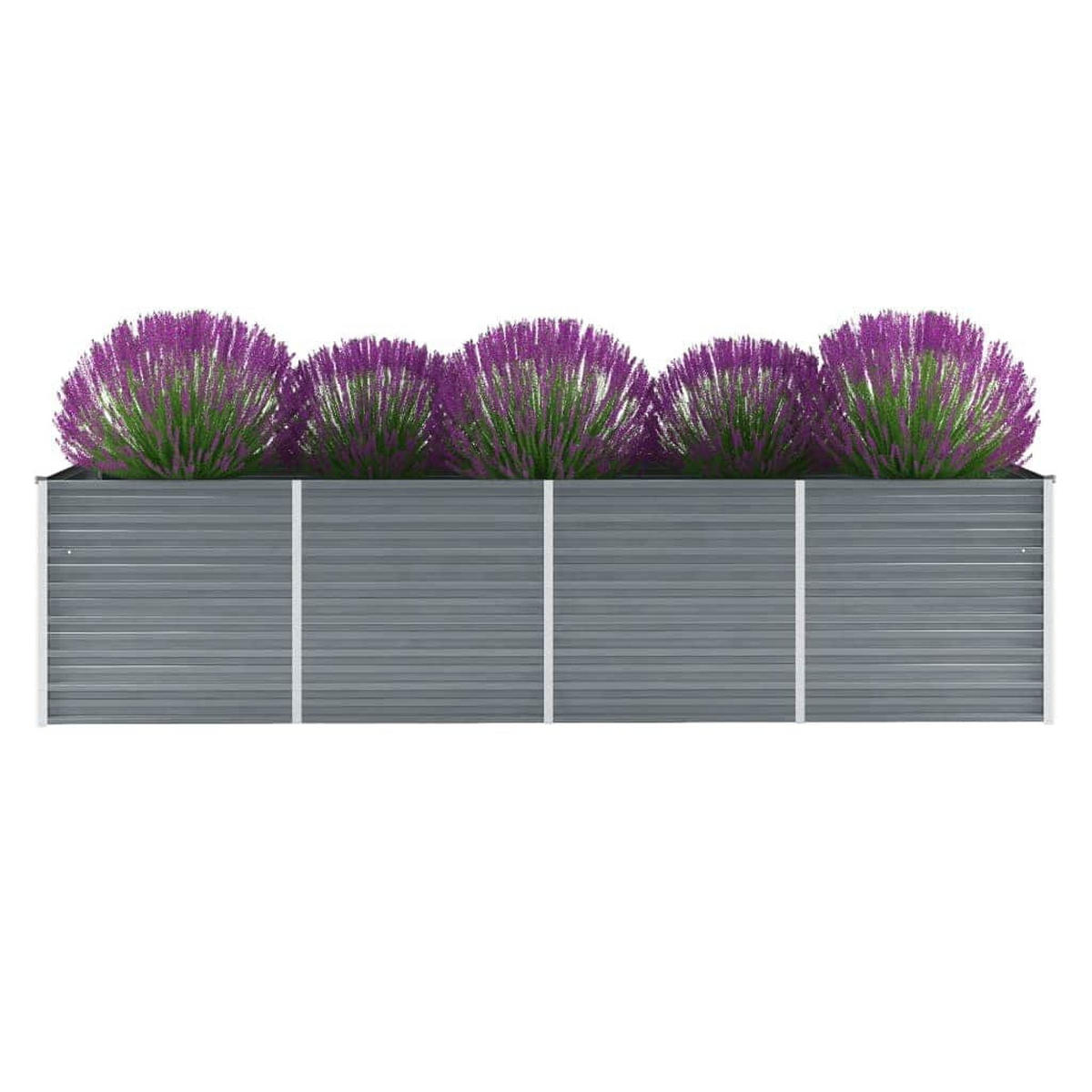 HOCHBEET 320/80/77 cm, aus Verzinkter Stahl, Grau - Grau, Metall (80/77/320cm) - vidaXL