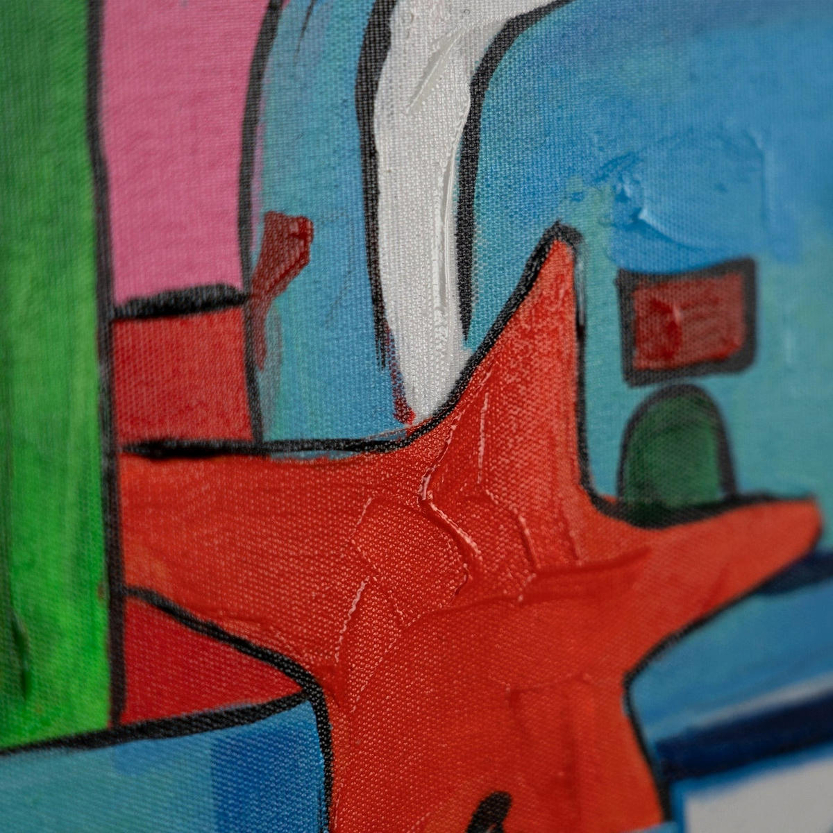 GEMÄLDE Farbenfrohe Welt Schattenfugenrahmen Blau 150x50 cm - Blau, Holz (150/50cm) - YS-art gallery