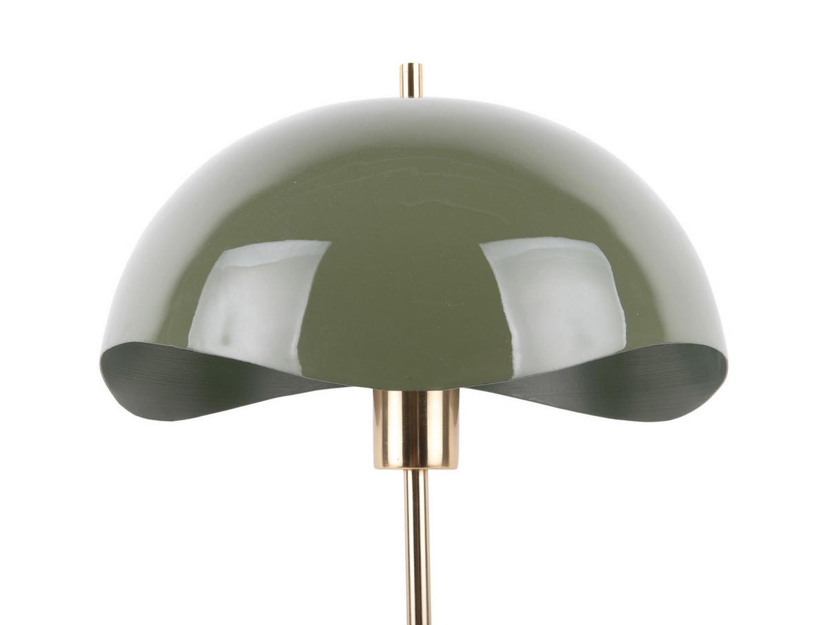 TISCHLAMPE Waved Dome 30/30/56 cm - Grün, Metall (30/30/56cm) - Leitmotiv