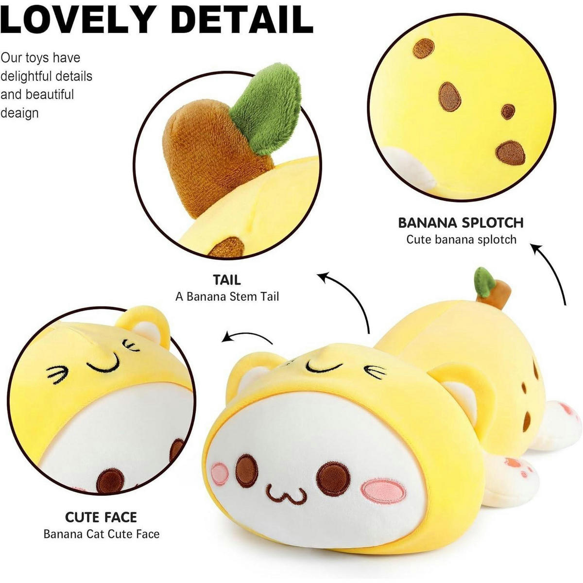 PLÜSCHTIER Katze Banane 30 cm - Gelb, Textil (20/30cm)