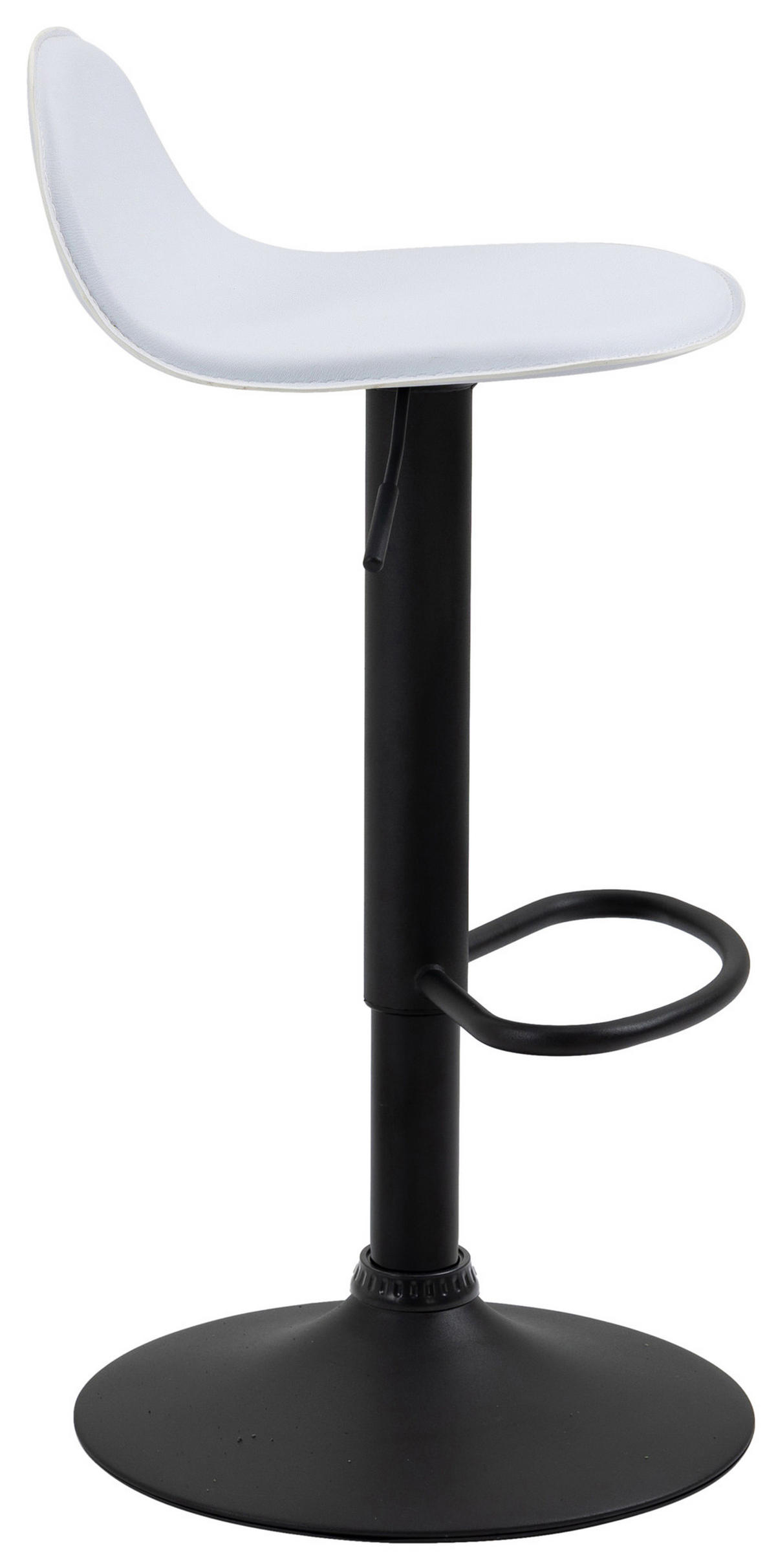 BARHOCKER Lederlook weiß - Walnussfarben/Schwarz, Textil/Metall (39/73/41cm) - CLP