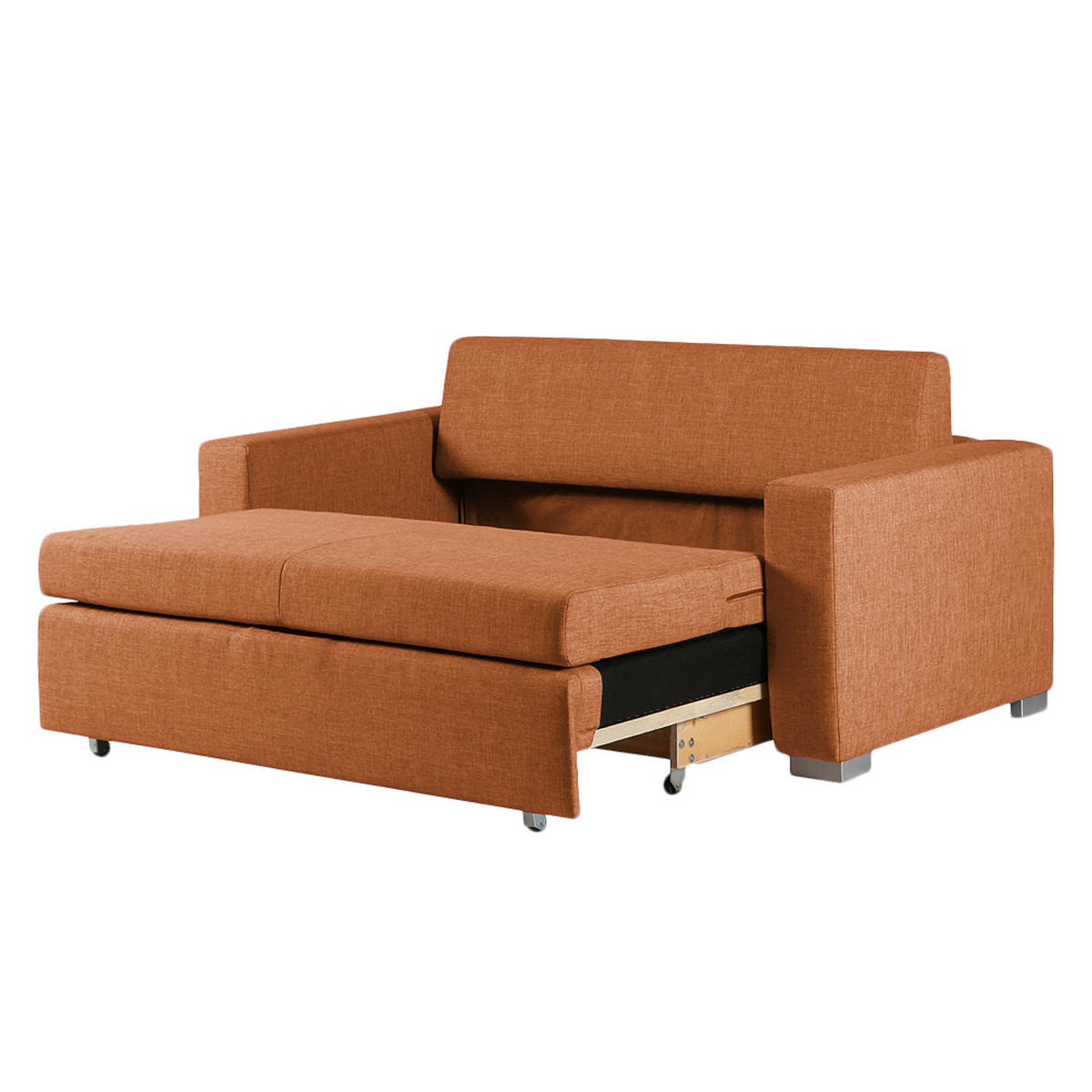 SCHLAFSOFA - Silberfarben/Orange, Textil (173/90/90cm) - home24