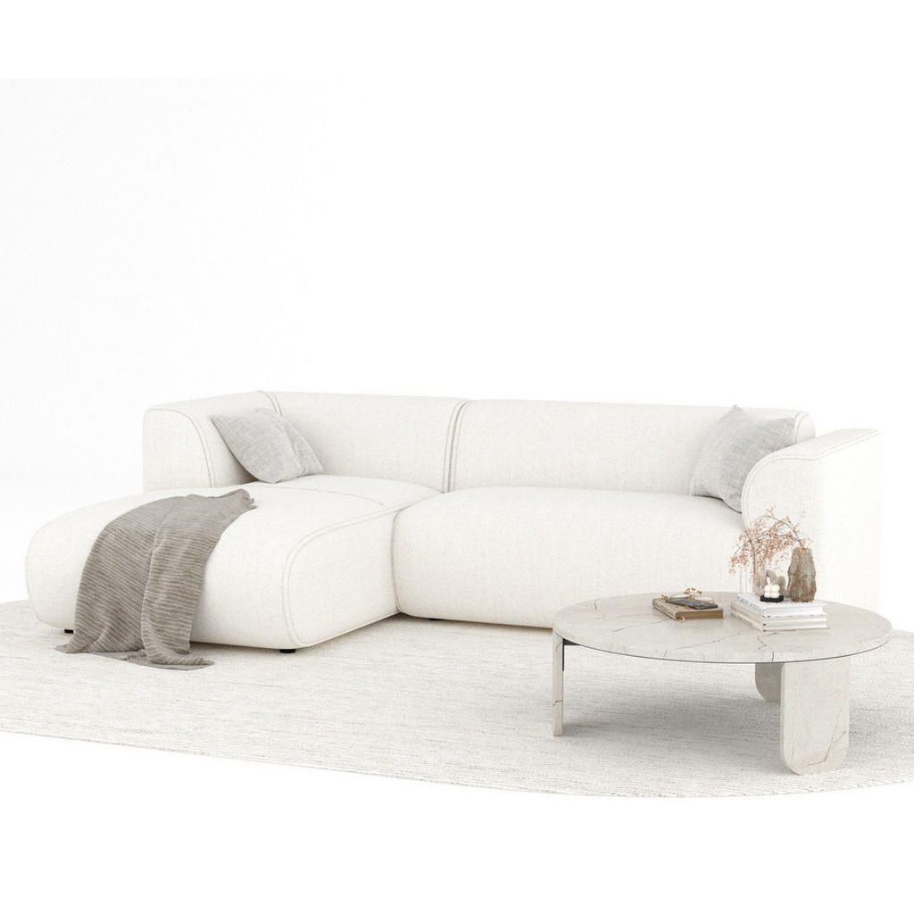 Thumbnail - Maison de Reve Ecksofa, Creme, Textil, 4-Sitzer, Füllung: Schaumstoff, L-Form, 253x153 cm, Oeko-Tex® Standard 100, Herge...