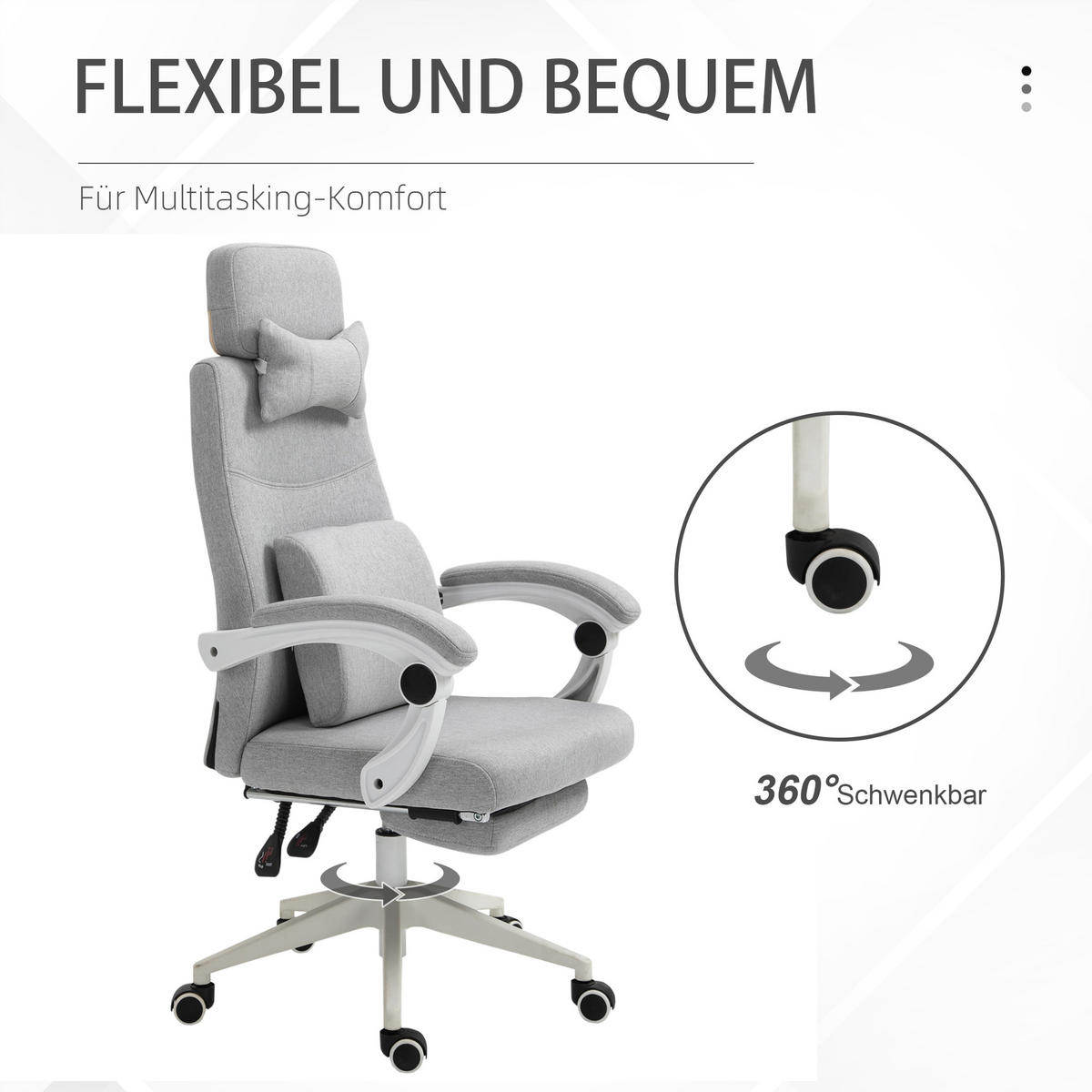 BÜROSTUHL Grau - Grau, Textil (68/62/127cm) - Jamb