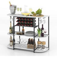 WEINREGAL Weiß - Weiß, Holz (120/91/40cm) - COSTWAY