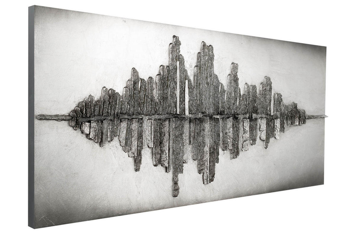 HOLZBILD Silber 120/55 cm - Silberfarben, Holz (7.6/55cm) - KUNSTLOFT
