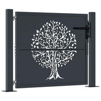 GARTENTOR im Baum-Design, 105/155 cm, aus Stahl, Anthrazit - Grau, Metall (105/105cm) - vidaXL