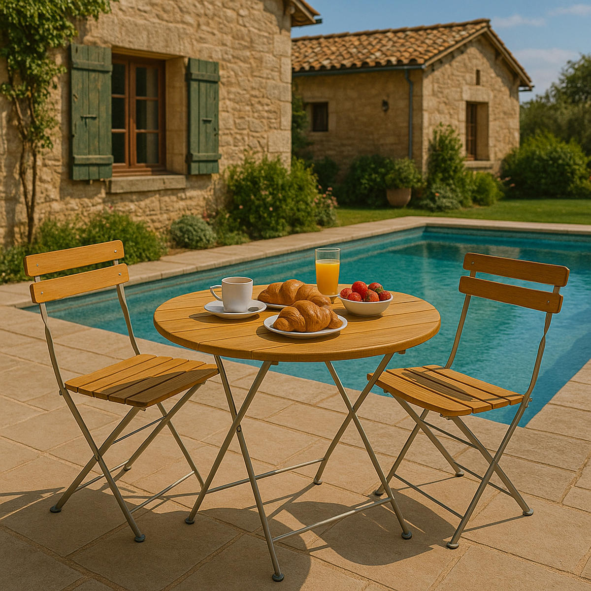 KLAPPTISCH Bad Belzig aus Robinienholz 100 cm rund, Stahlgestell Verzinkt - Braun, Holz (100/100/72cm) - TPFGarden