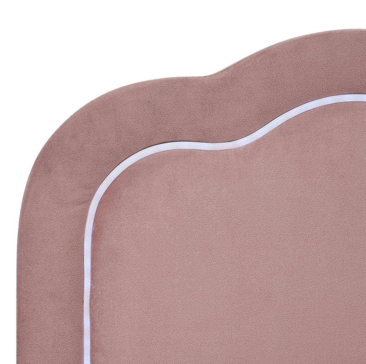 POLSTERBETT 140/200 cm Rosa aus Samt mit LED-Kopfteil - Pink, Textil (140/200cm) - OKMYHOME