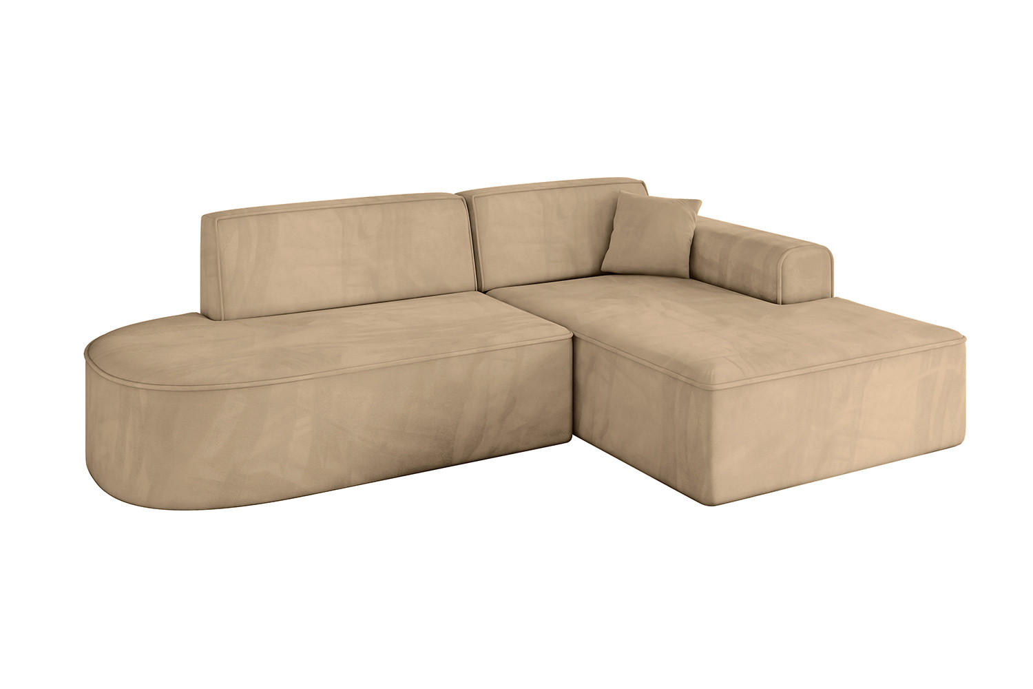 ECKSOFA Ottomane Rechts IREA-L1-v3 - 234x171x79 cm Beige - Beige, Holzwerkstoff/Textil (171/234cm) - ALTDECOR