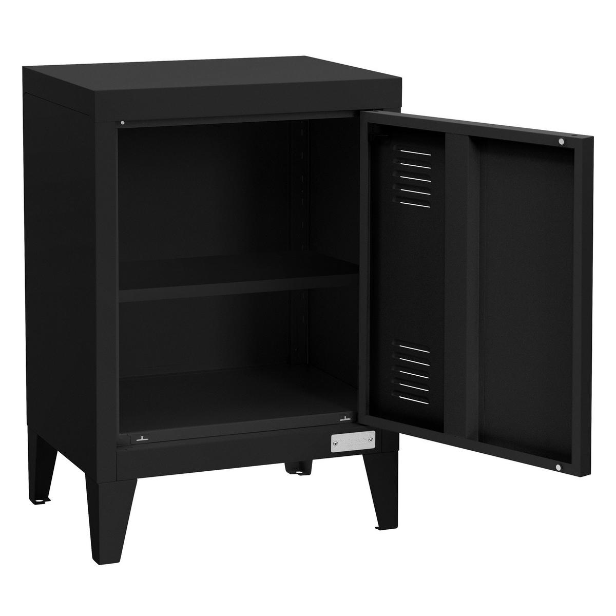 NACHTTISCH Schwarz 40x30x58 cm aus Stahl - Schwarz, Metall (40/58/30cm) - ML-DESIGN