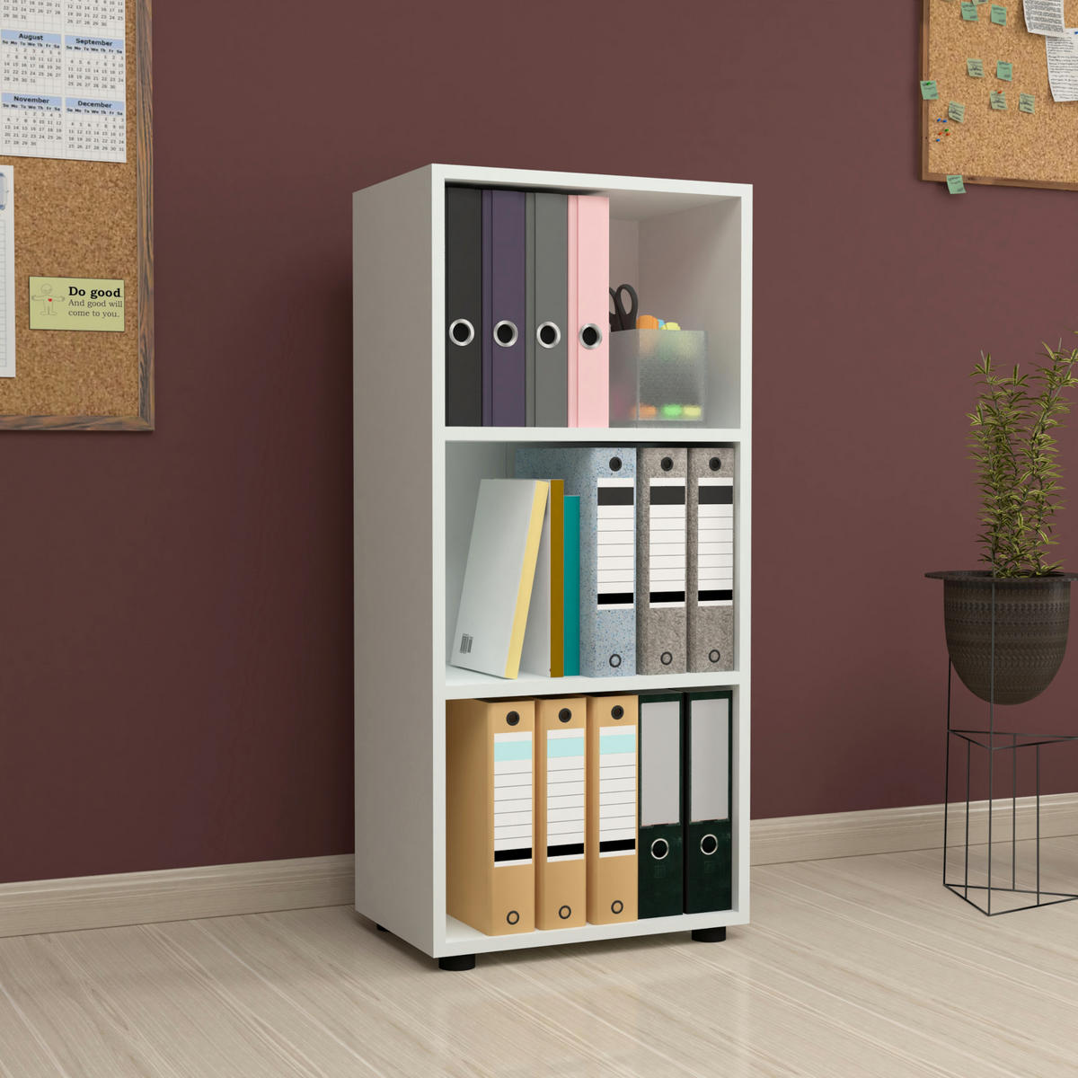 BÜCHERREGAL Vara - Weiß, Holzwerkstoff (49/108/30cm) - [en.casa]