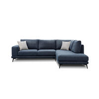 ECKSOFA MEDIOLANE 5-Sitzer, dunkelblau - Dunkelblau, Holzwerkstoff/Textil (282/219cm) - Courtois Laville