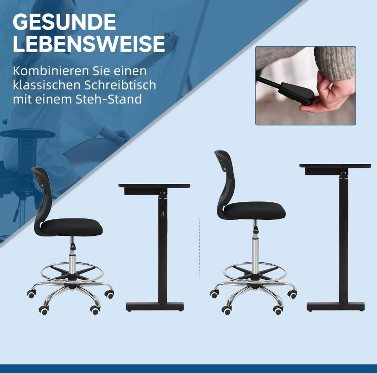 BÜROSTUHL, höhenverstellbarer Sitz 68–88 cm, gepolstert, 59/59/106–126 cm, schwarz - Schwarz, Kunststoff (59/126/59cm) - Redom