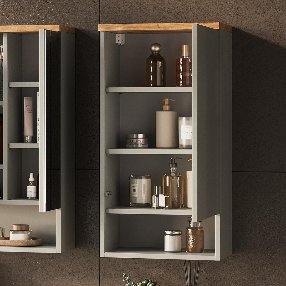 HÄNGESCHRANK Eden Grau/Artisan 40 x 77.5 cm - Hellgrau/Grau, Holzwerkstoff (40/77.5/27cm) - Vicco