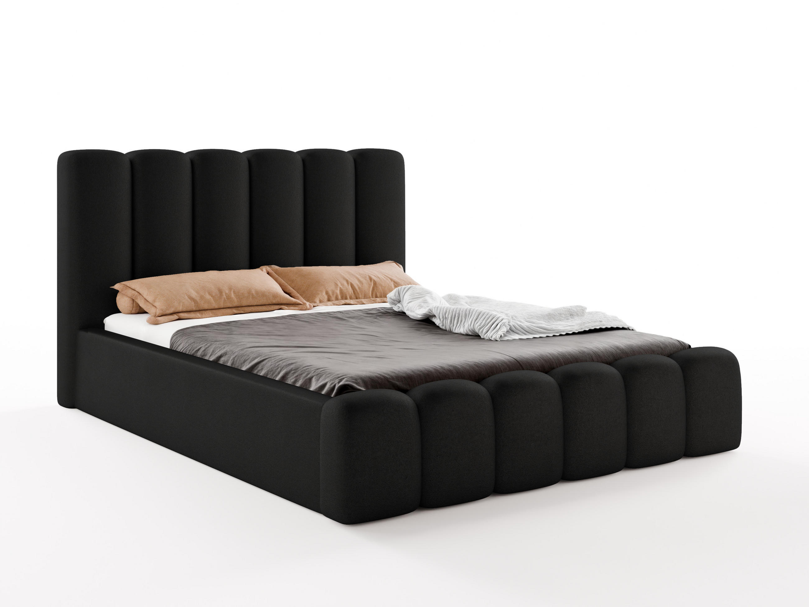 Luxkor24 Polsterbett Schwarz 180x200 cm