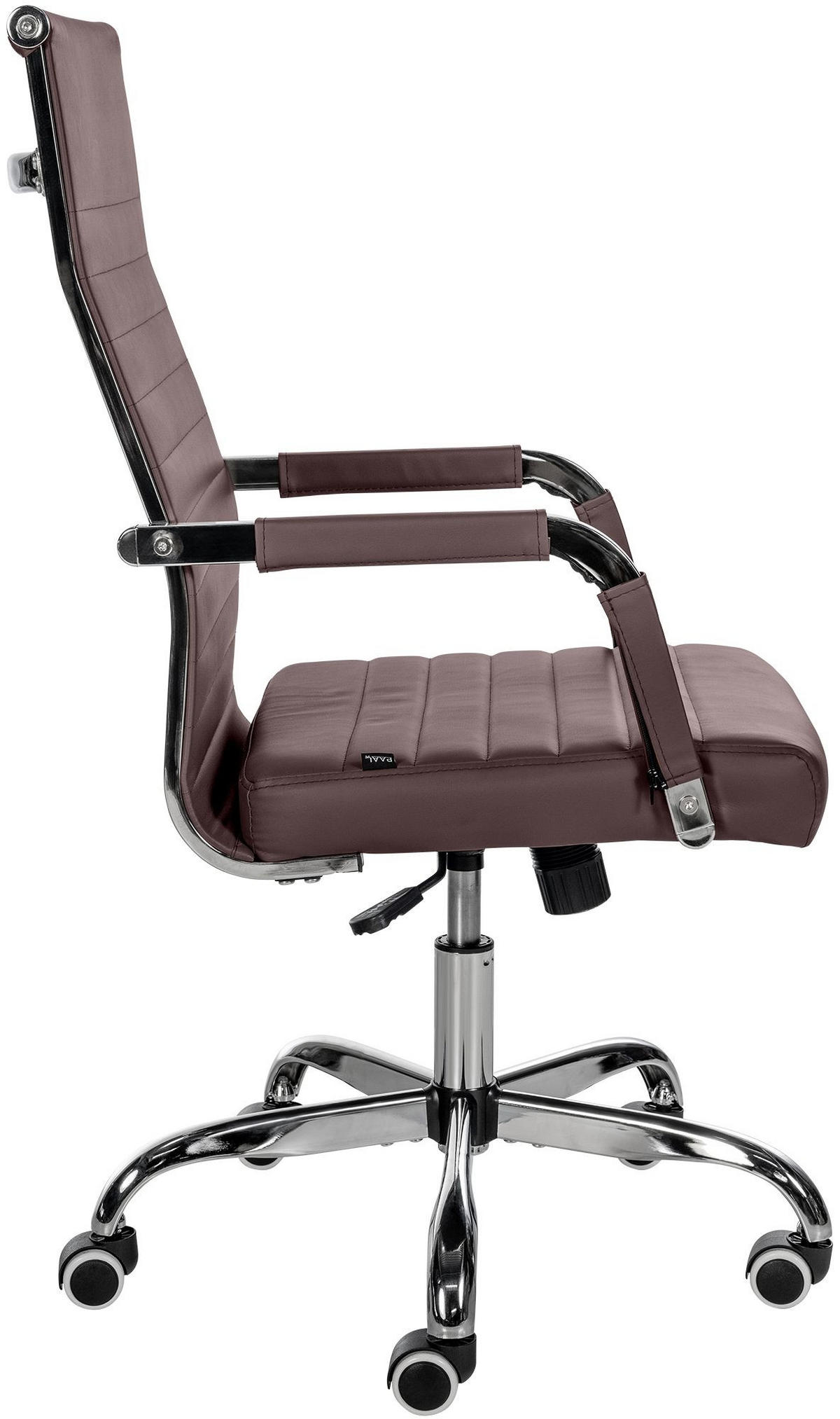 DREHSTUHL Lederlook braun - Braun, Textil/Metall (51/98/63cm) - CLP