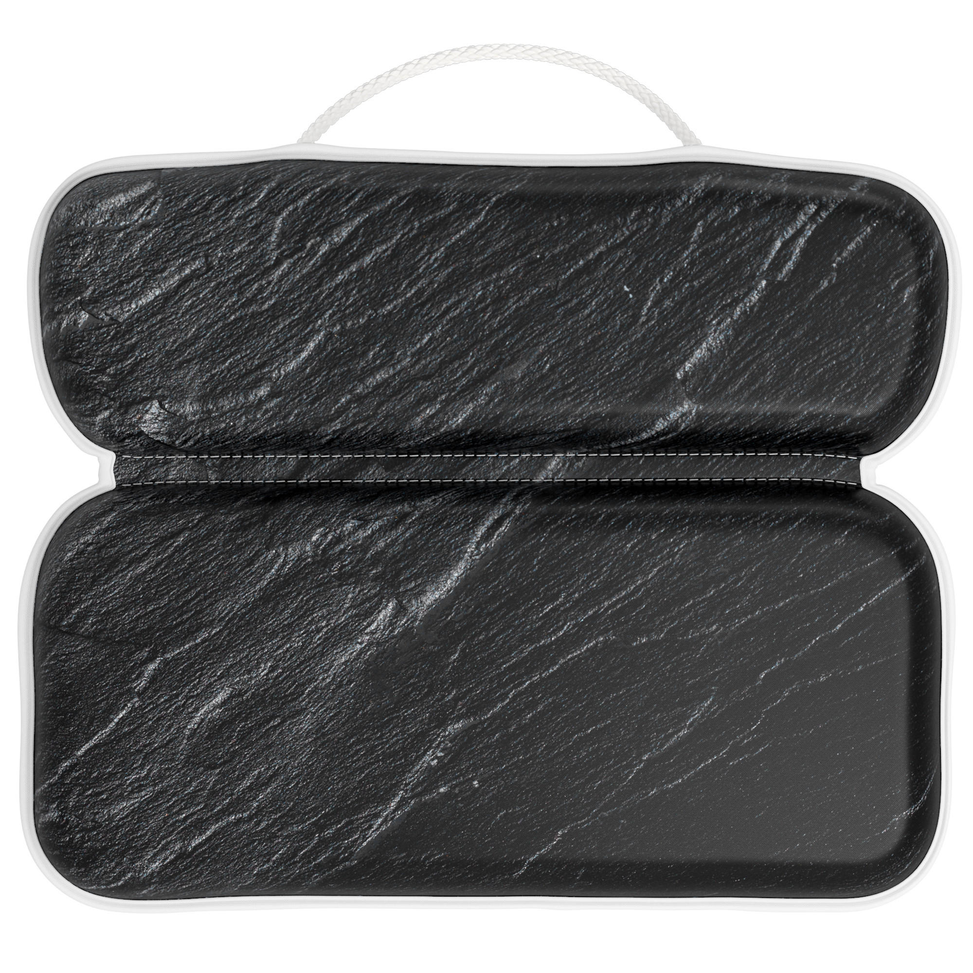 BADEWANNENKISSEN Granit - Schwarz, Kunststoff (39/5.5cm) - Sanilo