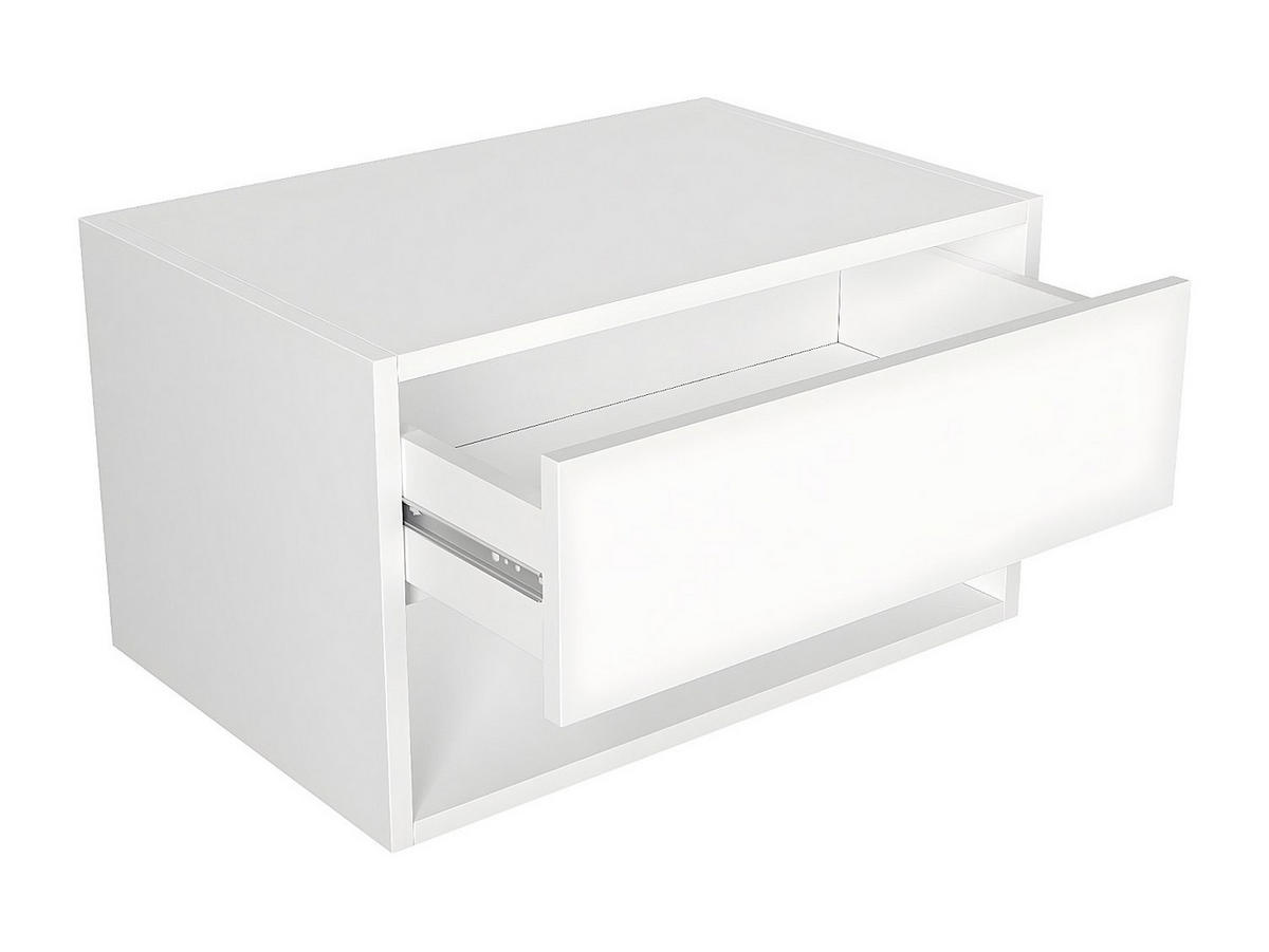 NACHTTISCH hängend - 1 Schublade & 1 Ablage - Weiß - RITAMI - Weiß, Holz (60/35/40cm) - Vente-Unique