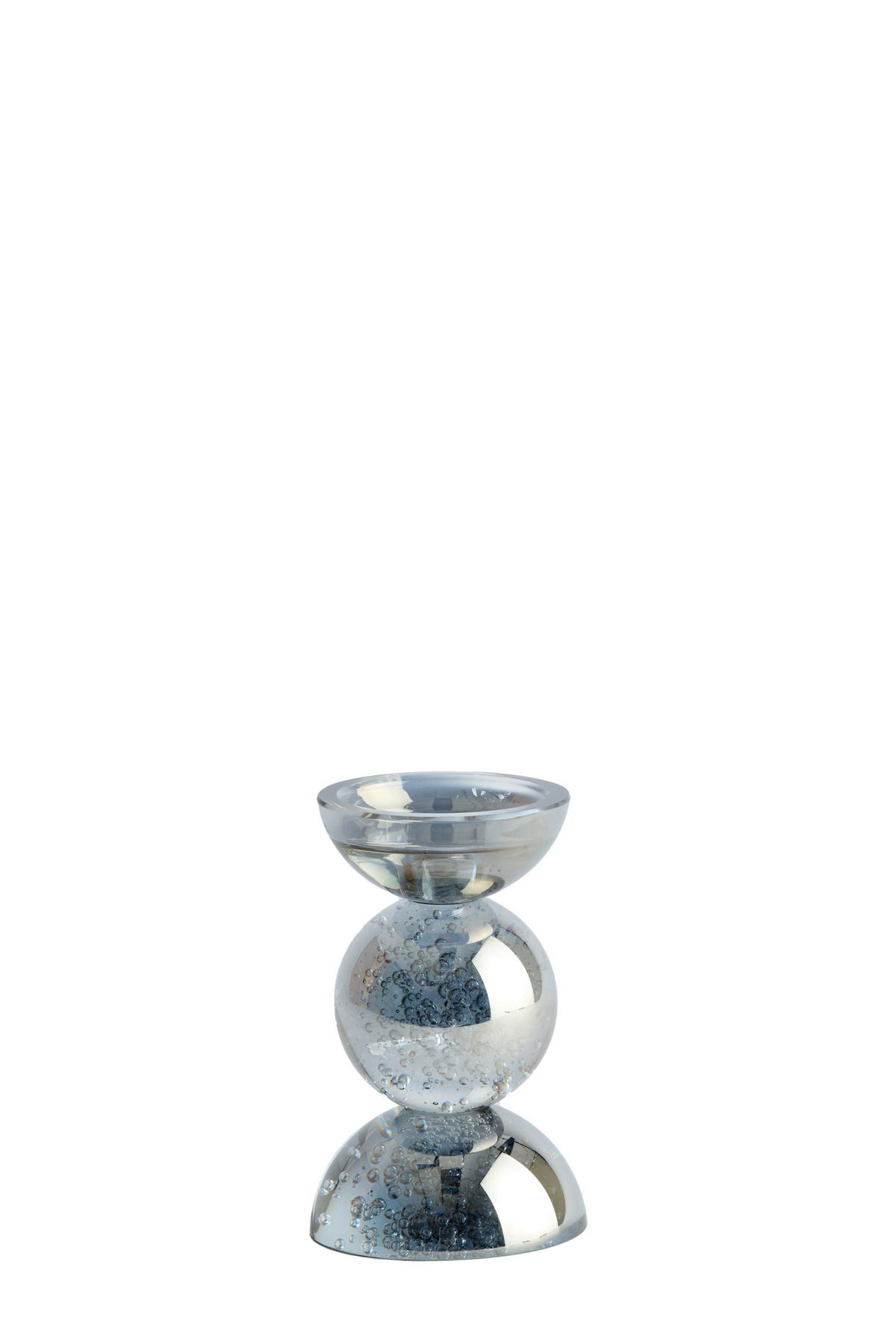 KERZENSTÄNDER Itinga - Grau - 9.5/9.5/15.5 cm - Grau, Glas (9.5/15.5/9.5cm) - Light & Living