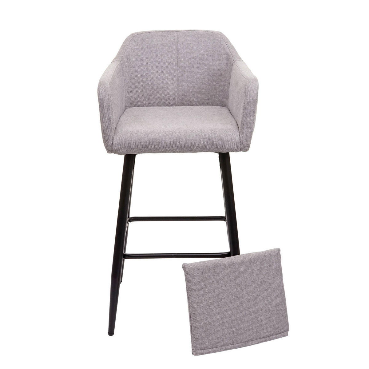 BARHOCKER Grau 2er-Set - Grau, Textil (54/105/53cm) - MCW