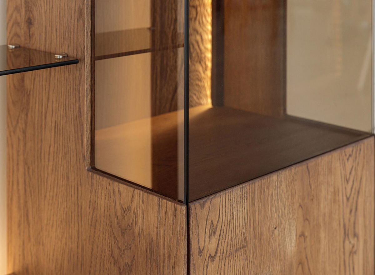 HÄNGEVITRINE Collodi Wildeiche Tabak 73 / 37 / 175cm - Wildeiche/Eichefarben, Holz (73/175/37cm) - Feldmann-Wohnen