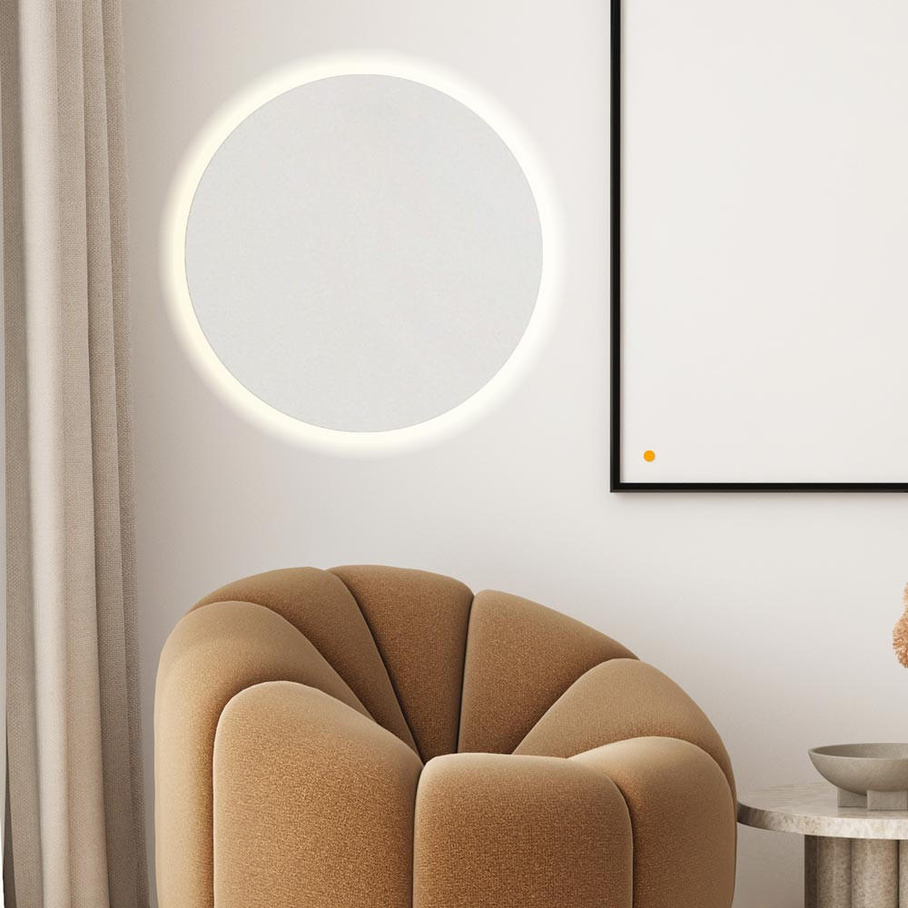 s.luce Led-Wandlampe Weiß 50x4.4x50 cm