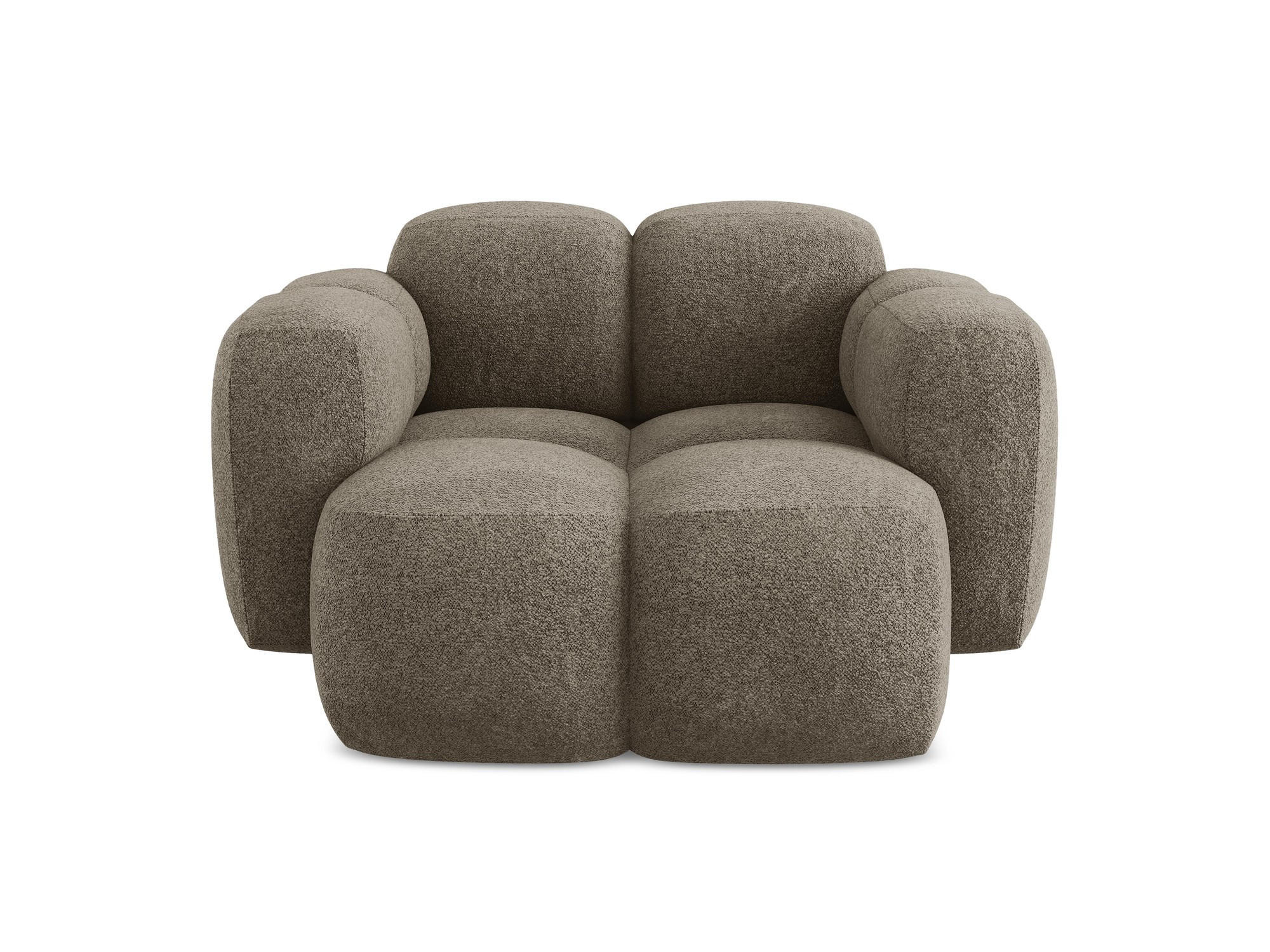 SESSEL Chenille Stoff - Schwarz/Olivgrün, Holzwerkstoff/Kunststoff (120/72/115cm) - Makamii