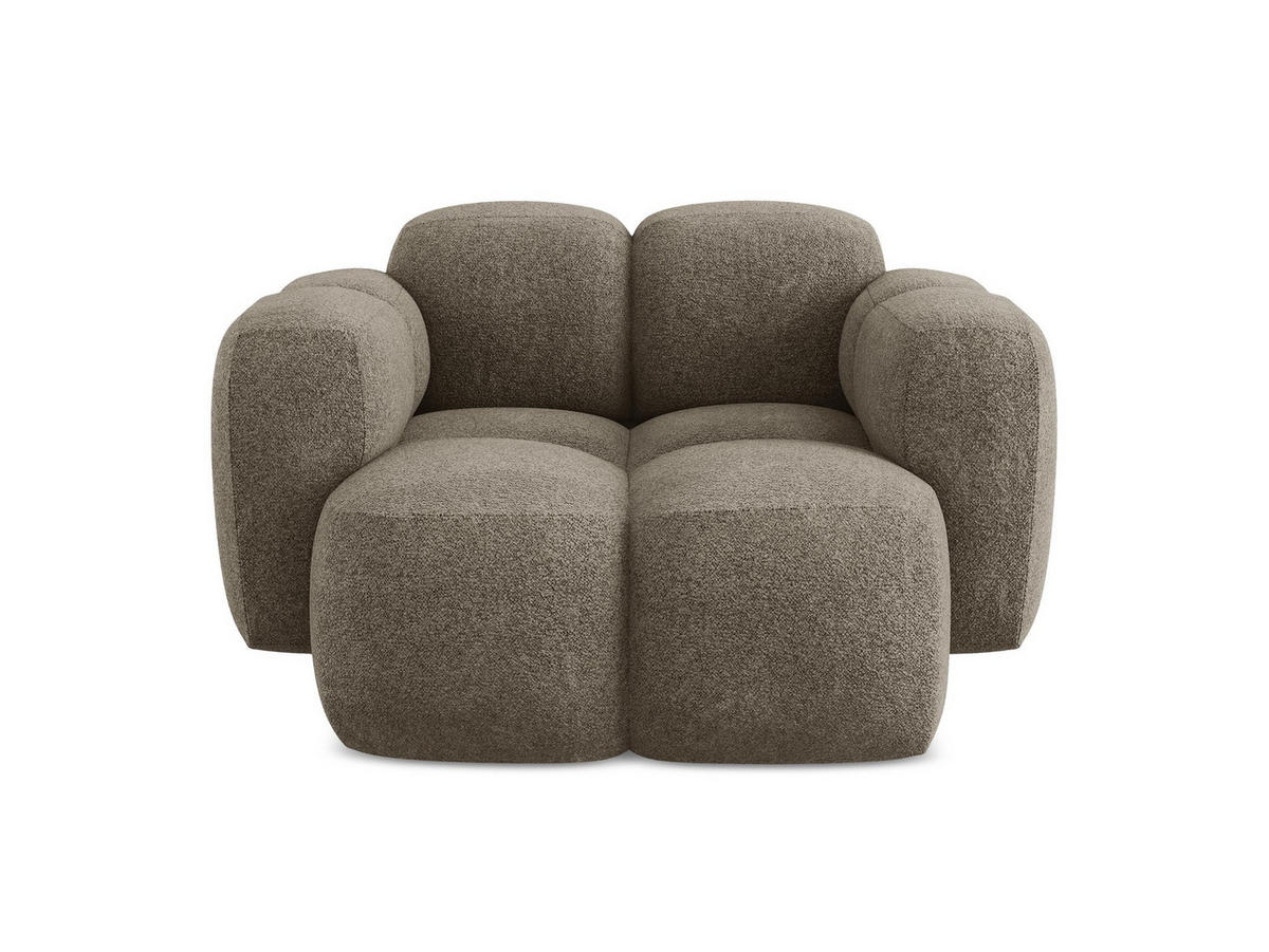 SESSEL Chenille Stoff - Schwarz/Olivgrün, Holzwerkstoff/Kunststoff (120/72/115cm) - Makamii