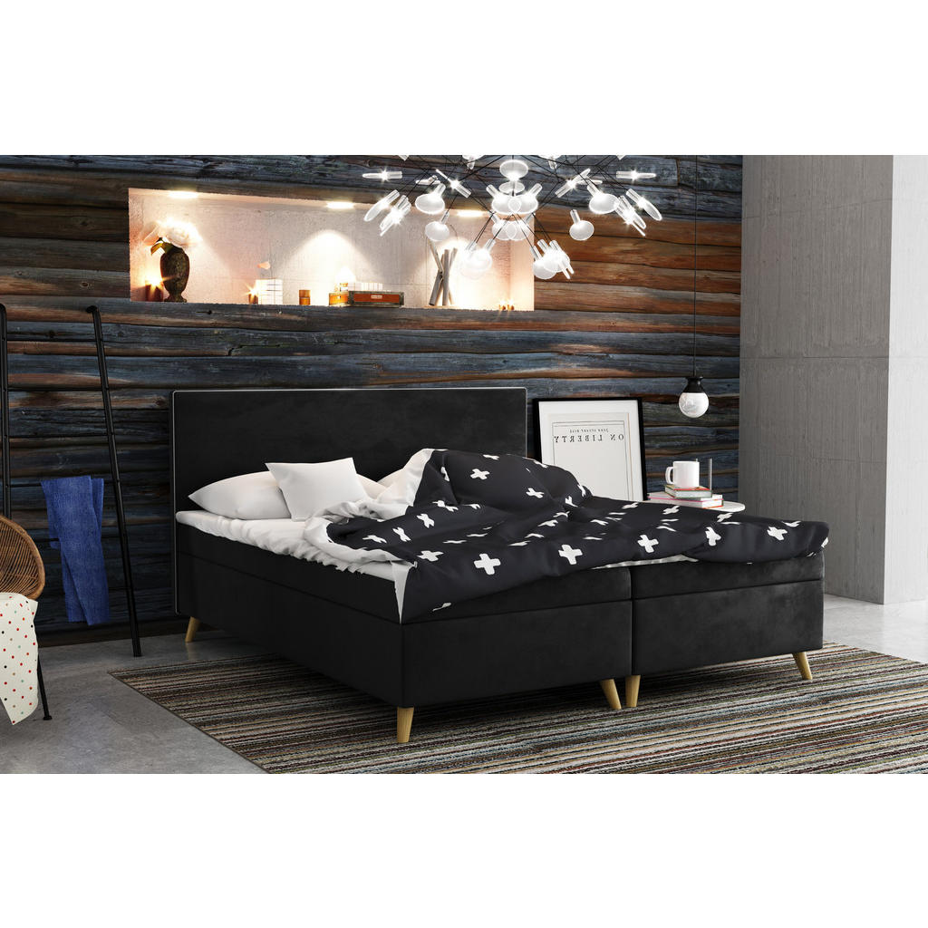 Thumbnail - Kaiser Möbel Boxbett, Schwarz, Holz, H3, 120x200 cm, Schlafzimmer, Betten, Boxspringbetten