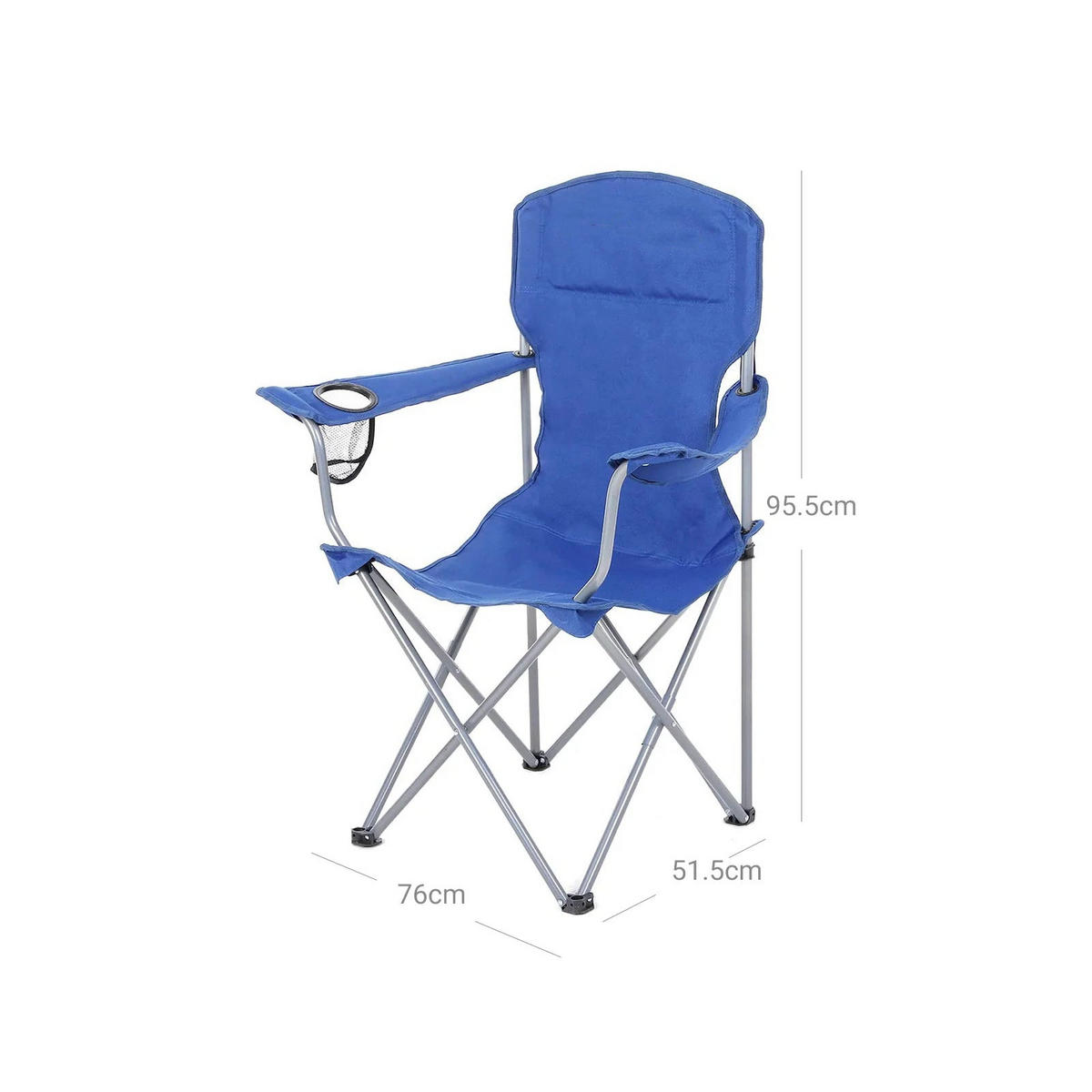 CAMPINGSTUHL KLAPPSTUHL 2ER-SET - Blau, Textil (51.5/96/76cm) - Hansiro