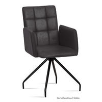 ARMLEHNSTUHL (2er-Set) Devina 52x91x60 Schwarz/Anthrazit - Anthrazit/Schwarz, Kunststoff (60/91/52cm) - 58aufmkessel