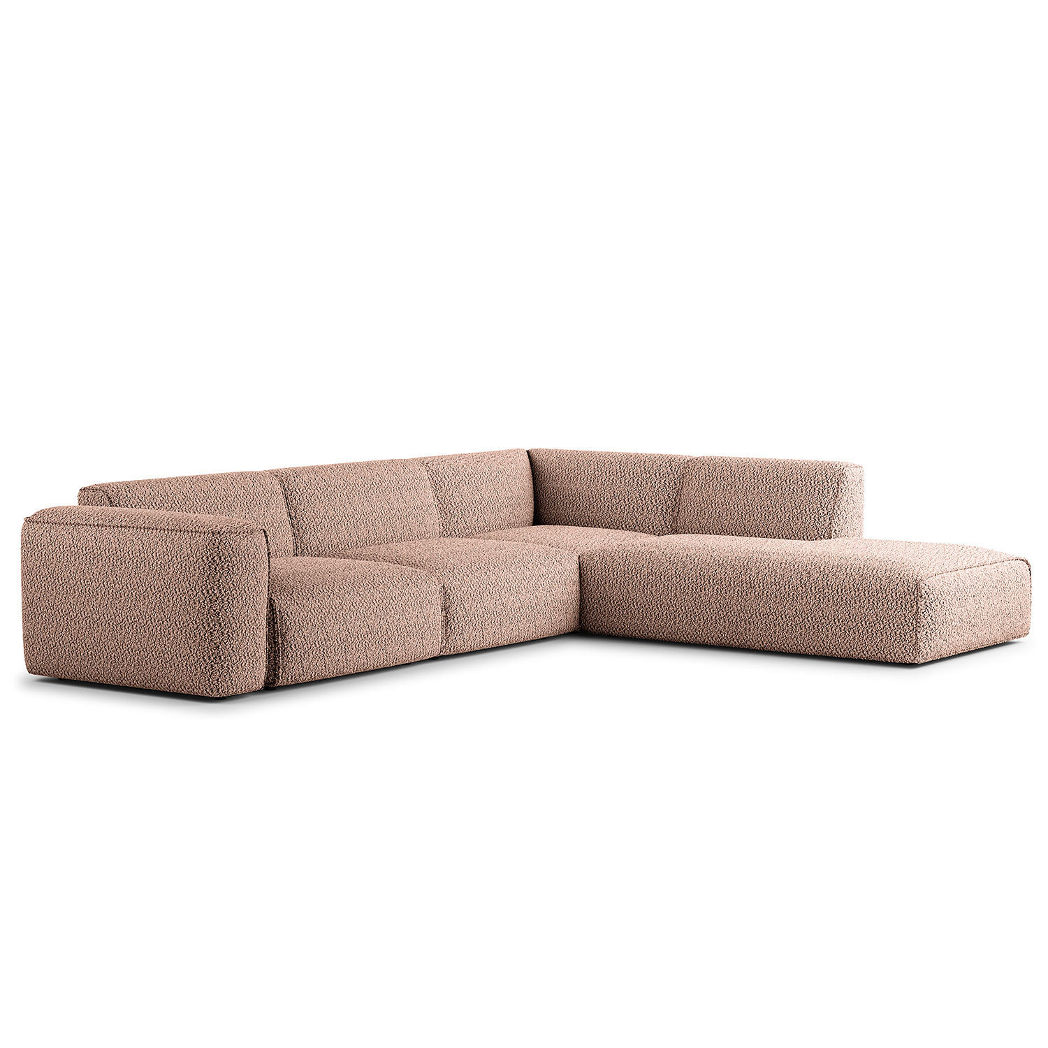 3-SITZER ECKSOFA mit Recamiere - Mauve/Schwarz, Kunststoff/Textil (295/231cm) - home24