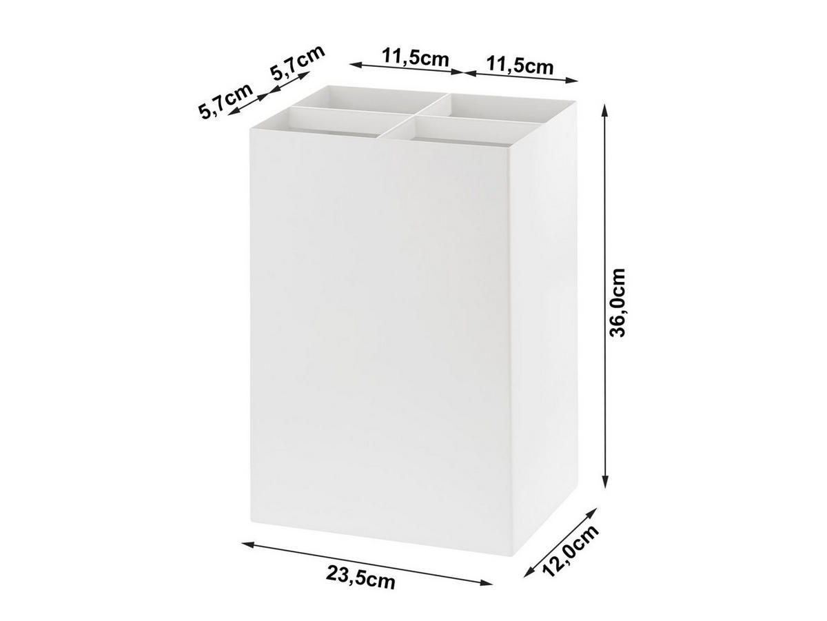 SCHIRMSTÄNDER Smart weiß 23/36/12 cm für bis zu 8 Schirme - Weiß, Metall (23/36/12cm) - Yamazaki