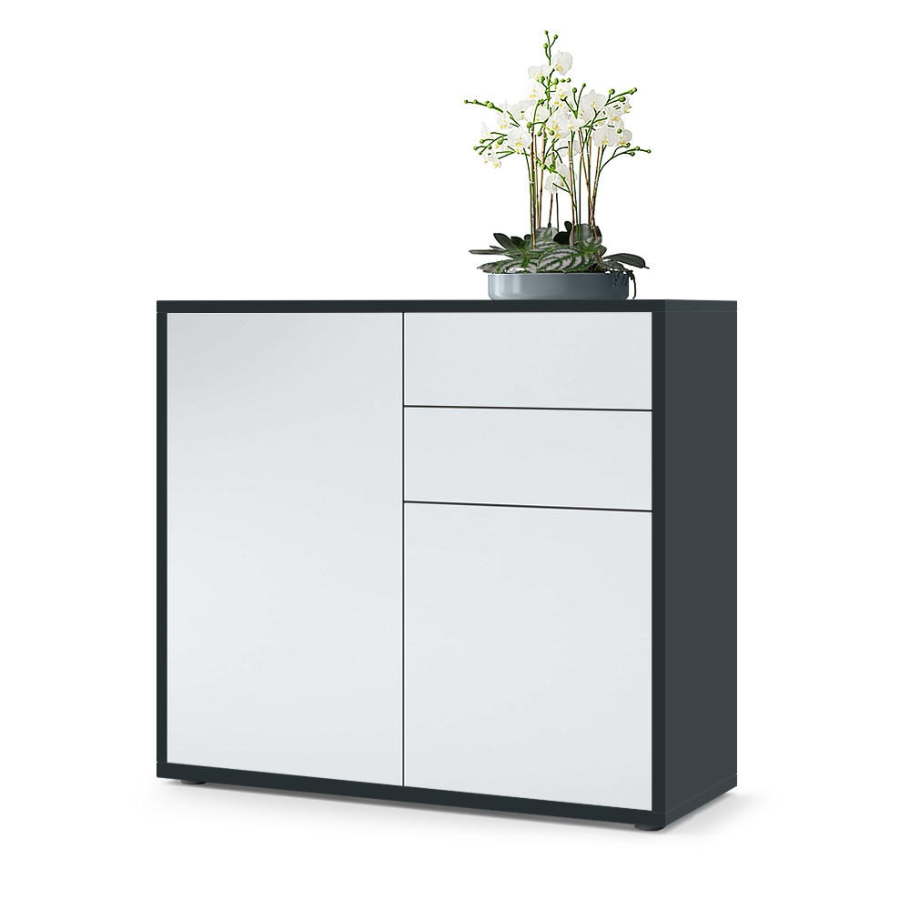 KOMMODE Ben Front in Weiß matt - Weiß, Holzwerkstoff (79/74/36cm) - Vladon