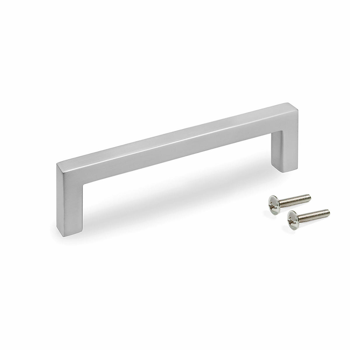 MÖBELGRIFFE Habana, L136mm, 128mm Achsenabstand, Zamak, Nickel satiniert 5er-set - Silberfarben, Kunststoff (0.9/4/13.6cm) - EMUCA