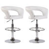BARHOCKER 2er Set Lederlook weiß - Chromfarben/Weiß, Textil/Metall (58/82/47cm) - CLP