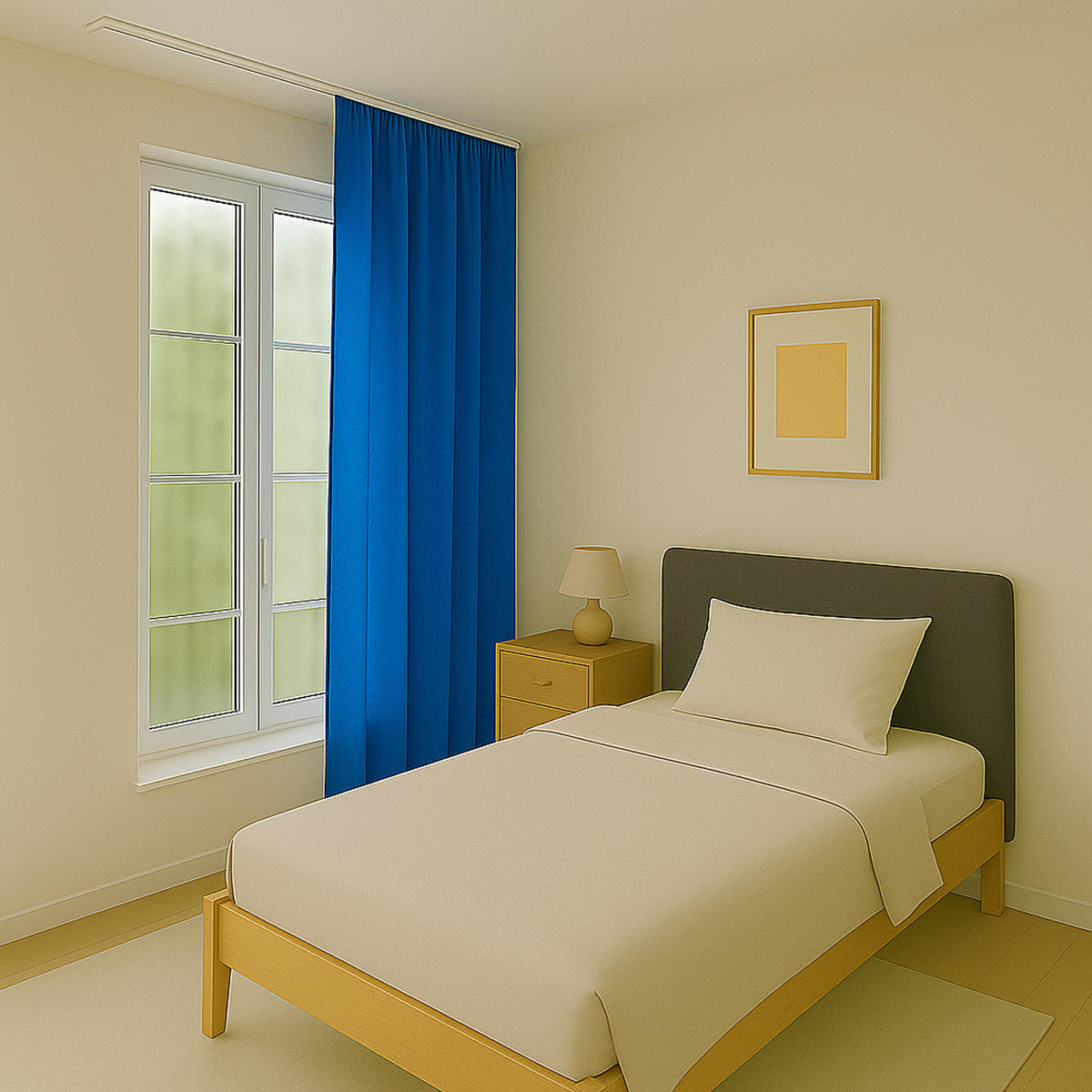 VORHANG Blickdicht ( 140x245cm ) mit Kräuselband / Universalband in Blau - Blau, Textil (140/245cm) - Bestlivings