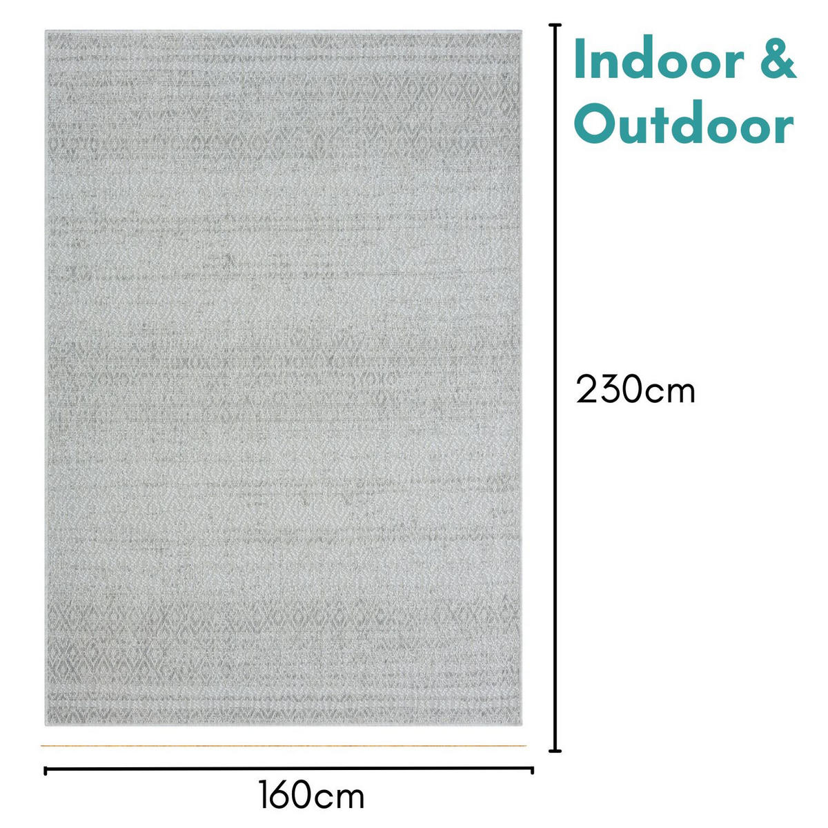 OUTDOORTEPPICH Cathrine Hellgrau,Silberfarben,Creme 160/230 cm - Hellgrau, Textil (160/230cm) - My-Rug