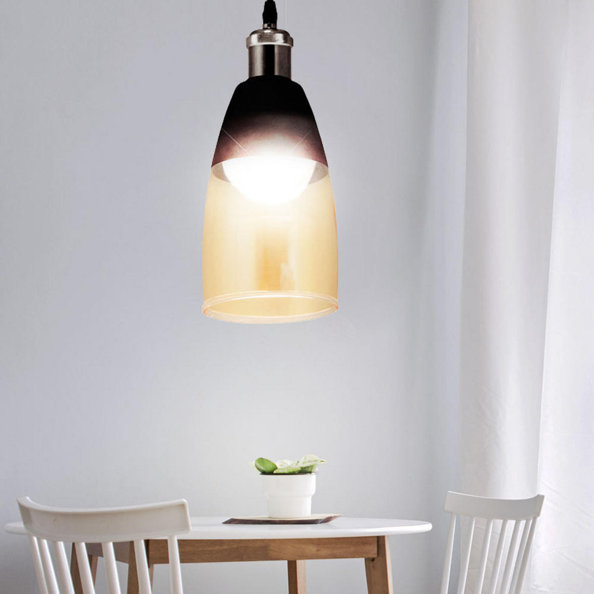 HÄNGELEUCHTE Glasschirm Beige - Beige, Glas/Metall (13/13/134cm) - Globo Lighting