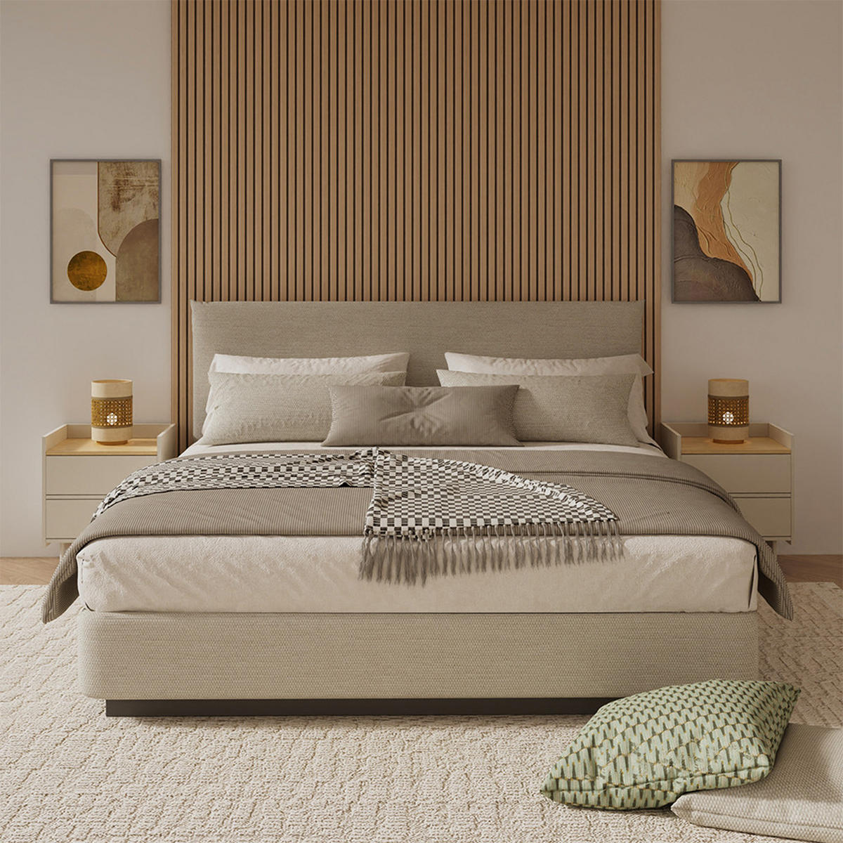 NACHTTISCH Velina Creme 2er Set - Eichefarben/Creme, Holzwerkstoff (48/50/40cm) - Vicco