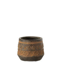 BLUMENTOPF ETHNISCH - Kunststoff - Braun - Ø 20 cm - Braun, Kunststoff (20/18cm) - J-Line