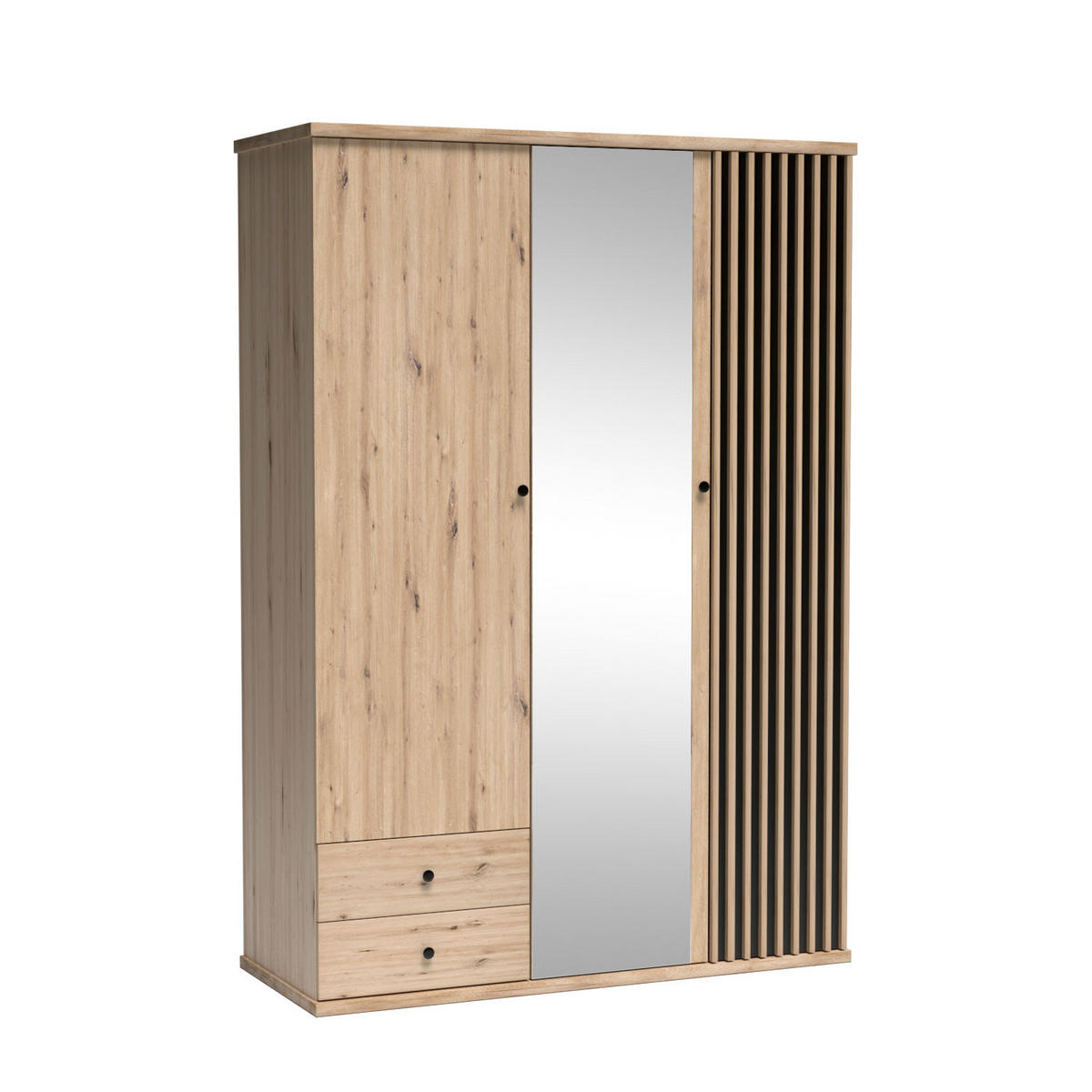 DREHTÜRENSCHRANK Caya mit zwei Türen und Schubladen, 150 cm - Eiche Artisan, Holzwerkstoff (150/213/60cm) - Beautysofa
